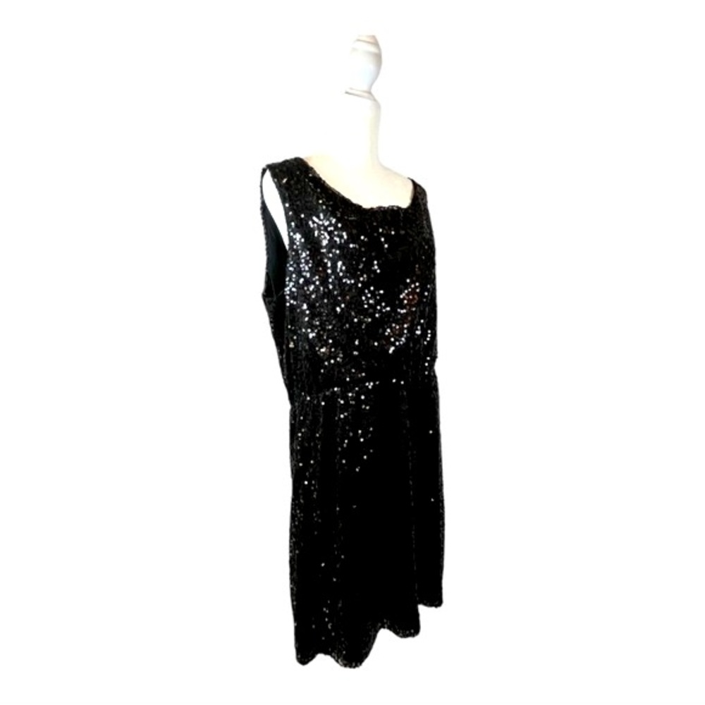 CALVIN KLEIN BLACK SEQUINED PARTY DRESS MID LENGTH Size XL - Picture 3 of 9